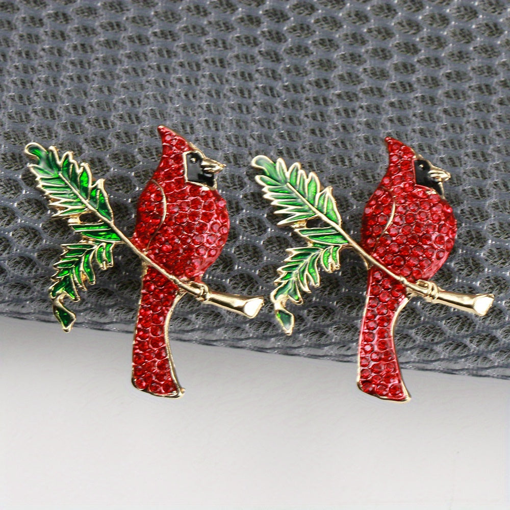 Ayollar uchun 2 ta nafis rhinestone qush brosh pinlari vintage emal yelka pinlari to'plami