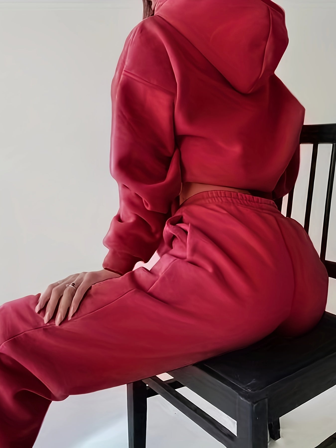 Conjunto de sudadera con capucha de poliéster con estampado de alfabetos para otoño e invierno