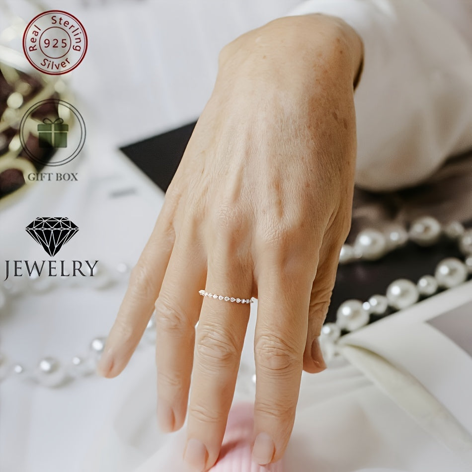 Sterling Silver 0.22CT Moissanite Engagement Ring for Her Wedding Jewelry