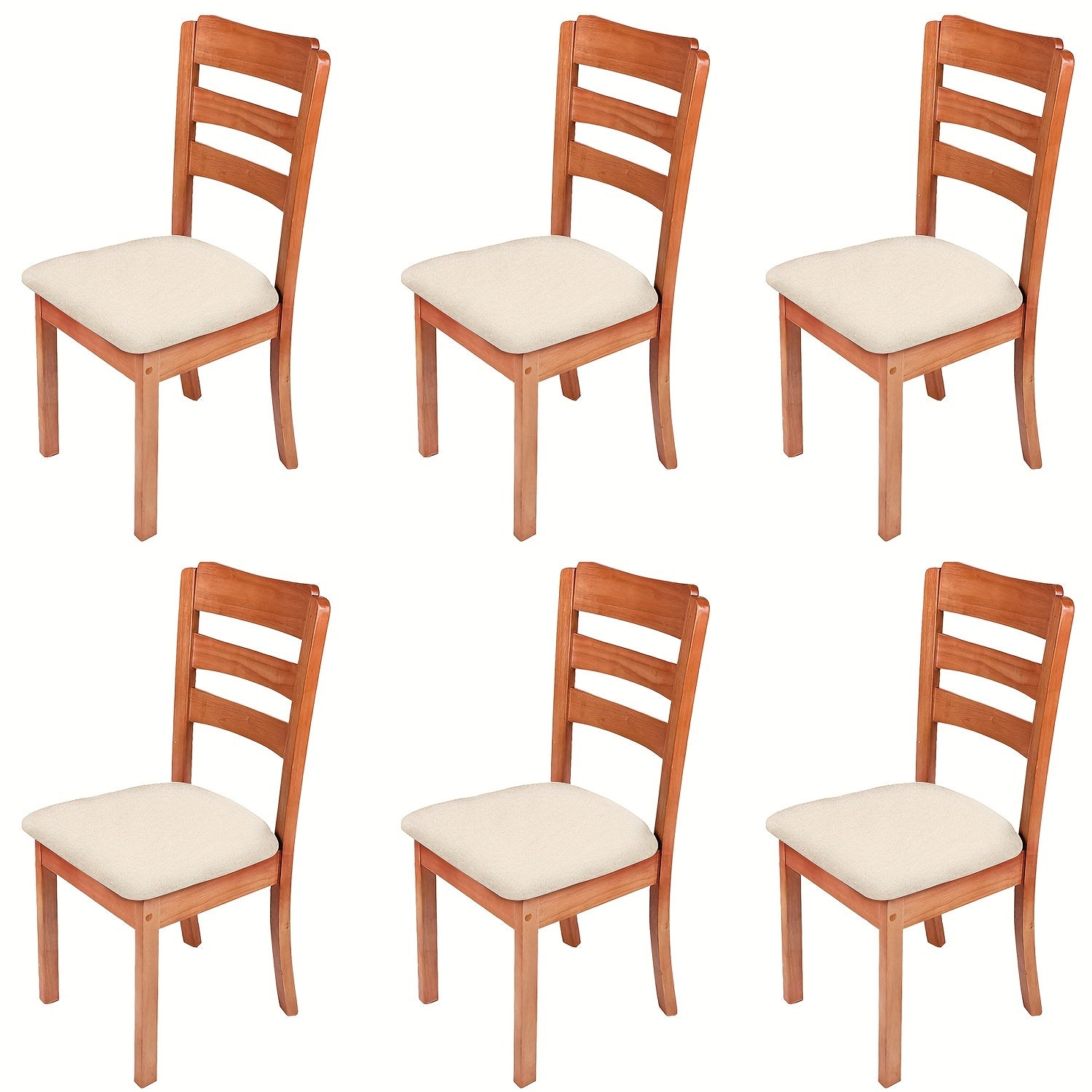 4/6pcs Waterproof Polyester Spandex Chair Seat Covers with Elastic Band Slipcovers