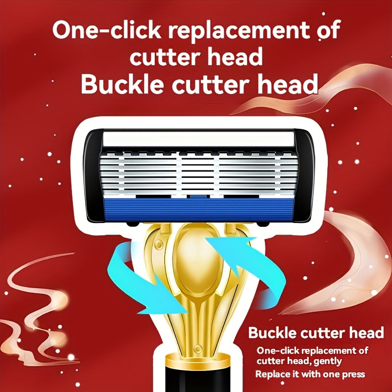 Manual Shaving Razor Set Stainless Steel 12-Layer Cartridges 6-Layer Blades