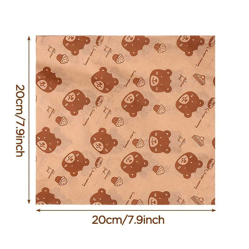 50 Sheets Oil-Proof Paper for Frying Baking Sandwich Packaging Natural Color