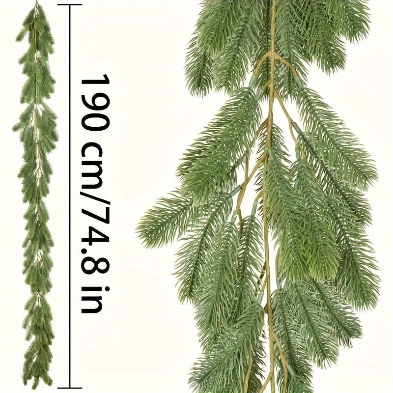 Artificial Pine Garland for Holiday Decor Flexible Unlit DIY Christmas Wreaths