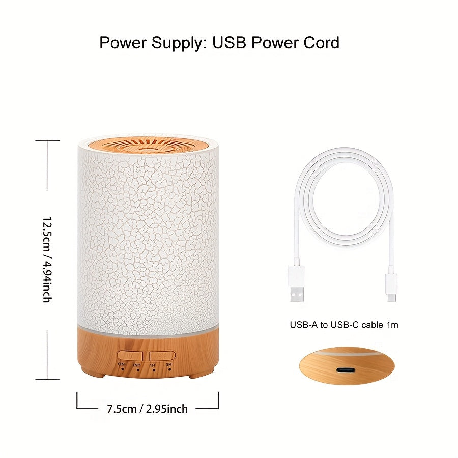 Difusor de aroma mini de 150ml, humidificador de aire con aceites esenciales y luces LED