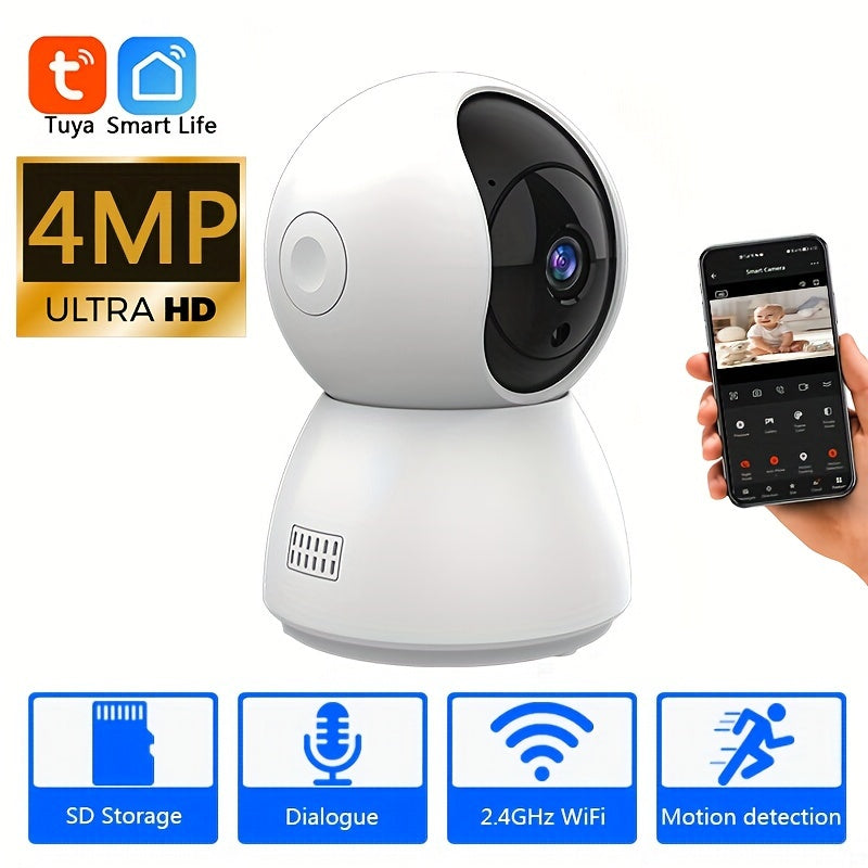 4MP Indoor WiFi Security Camera with Auto Tracking Night Vision for Home Monitoring