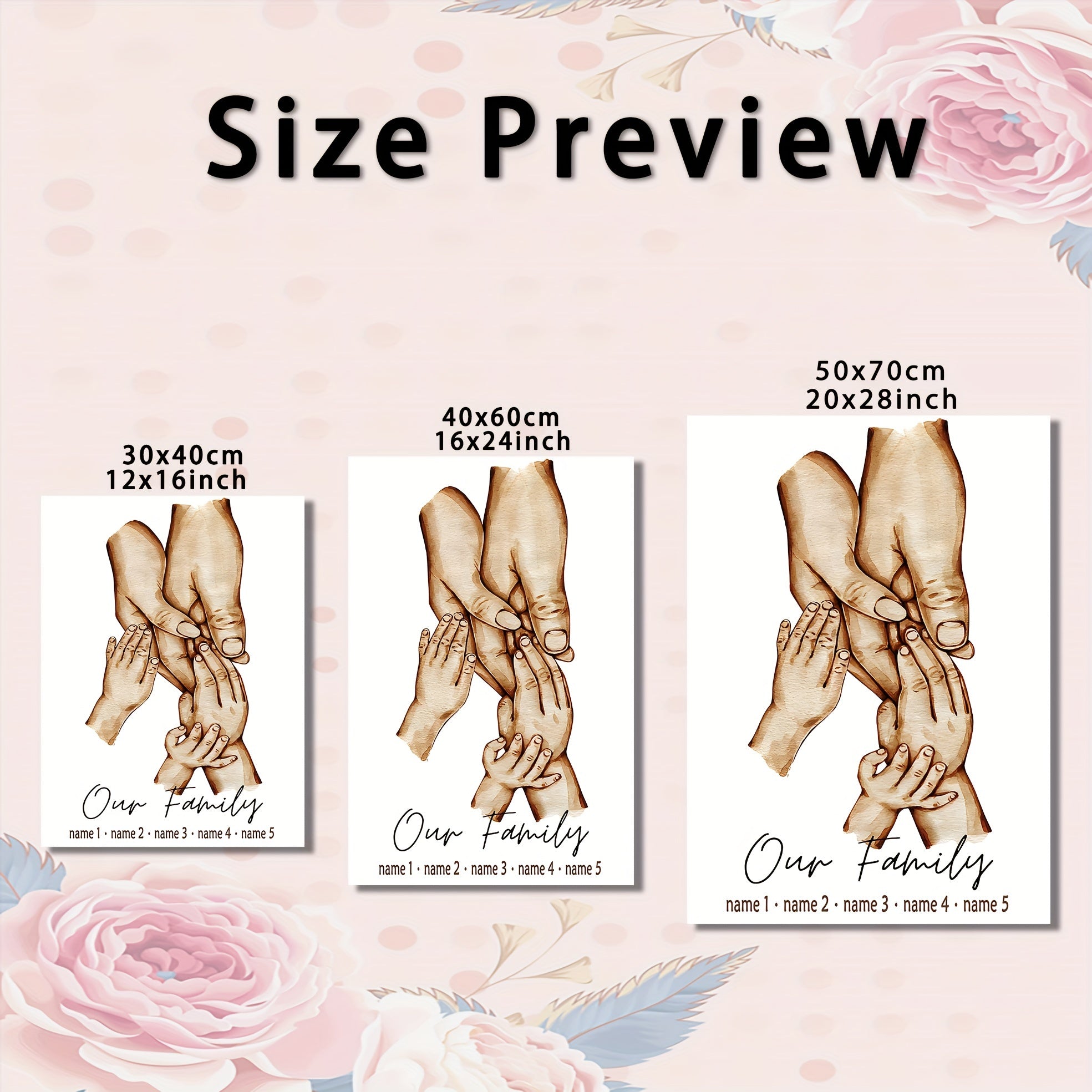 Personalized Family Name Canvas Wall Art 12x16 Inch Unframed Home Decor