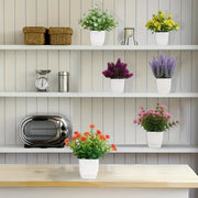 Set de 6 macetas de flores artificiales para decoración del hogar y oficina