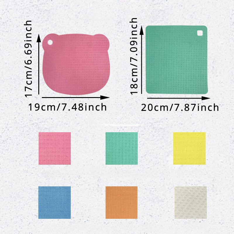 Set of 3 Wood Pulp Fiber Cleaning Sponges for Mirrors Glass and Surfaces