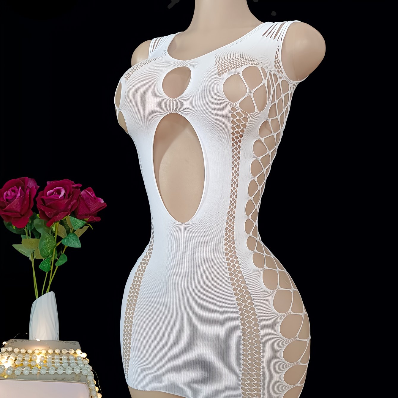 Women Sheer Mesh Fishnet Cover Up Dress Rave Festival Swimwear