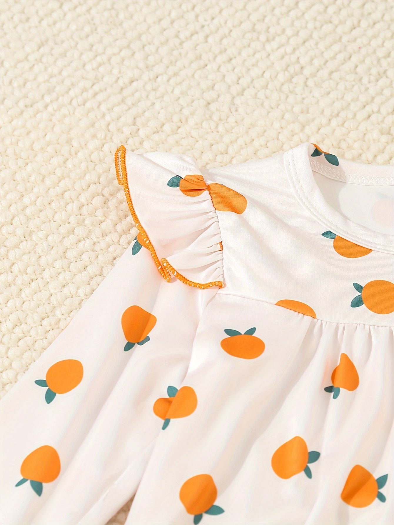 Baby Girl Clothing Set 6 Pieces Knitted Fabric Cartoon Print Casual Outfit for Infants