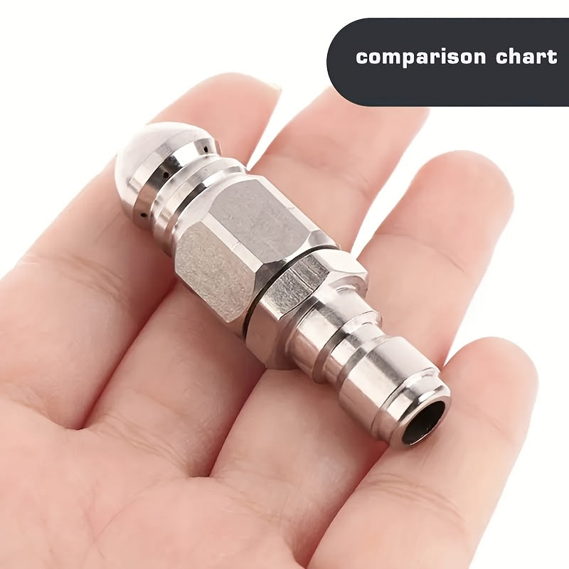 Set of 2 Stainless Steel Drainage Nozzles with Porous Design and 1/4 Inch Quick Plugs