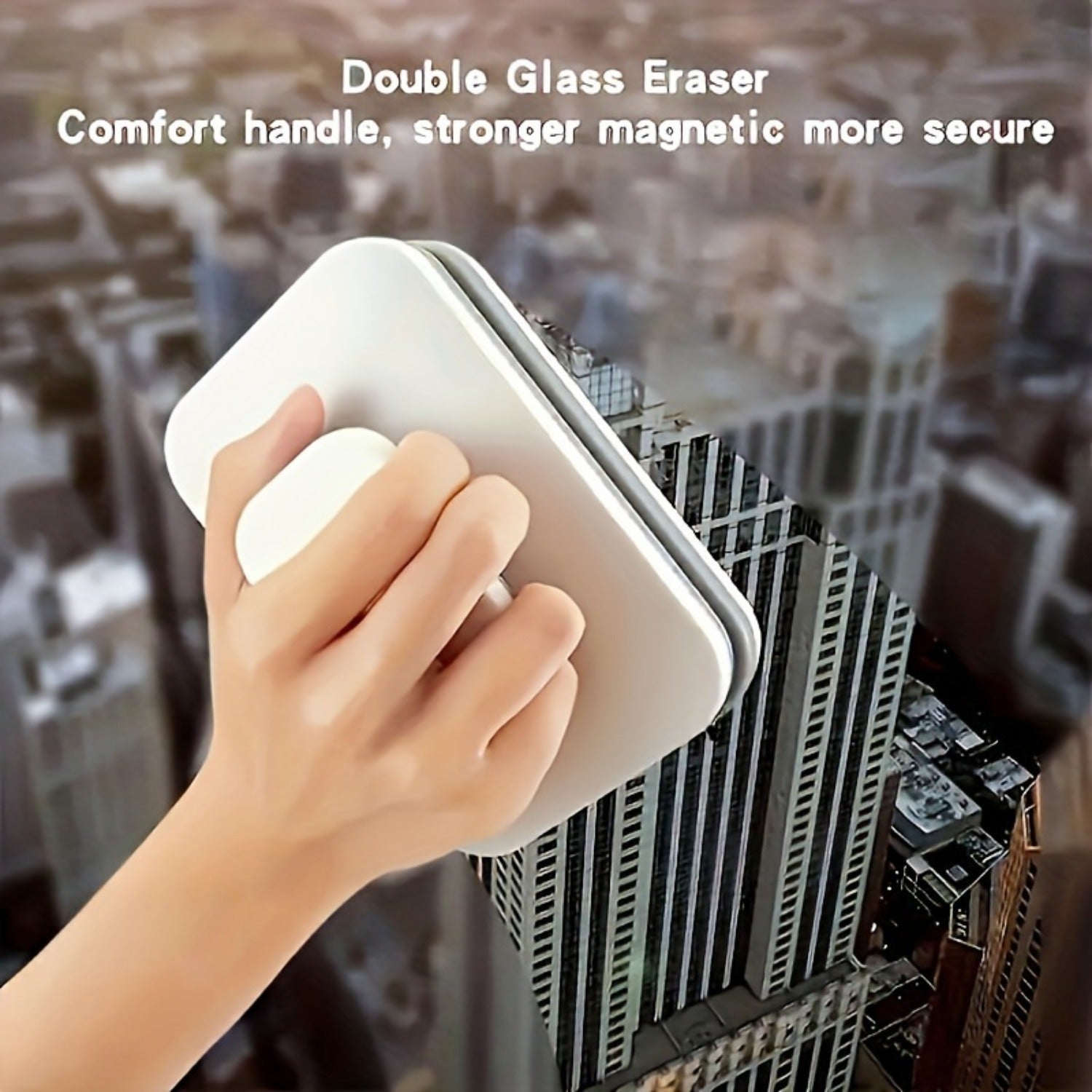 High-Rise Magnetic Window Cleaner Double-Sided Glass Cleaner with Safety Rope