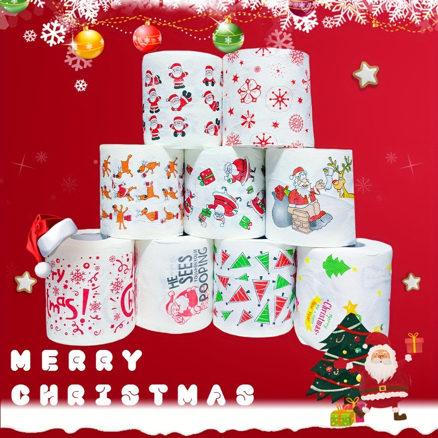 2-qavatli Santa Claus naqshli qog'oz sochiqchalari, bayram tadbirlari va voqealar uchun bir martalik salfetkalar