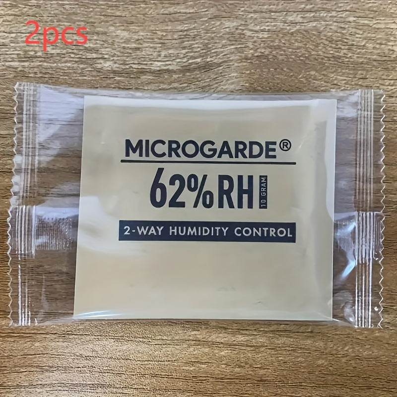 2pcs Portable Cigar Humidity Control Bags Beige Dual-Action No Electricity