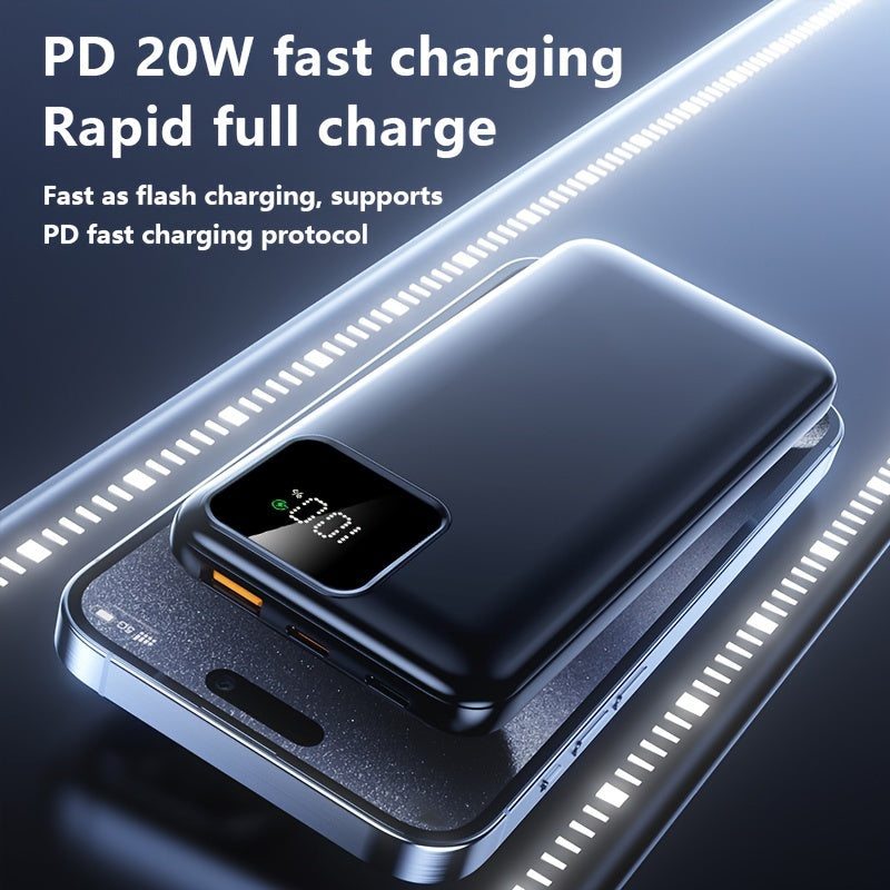 10000mAh Power Bank with 22.5W Fast Charging Dual USB Output LED Display Compact Portable
