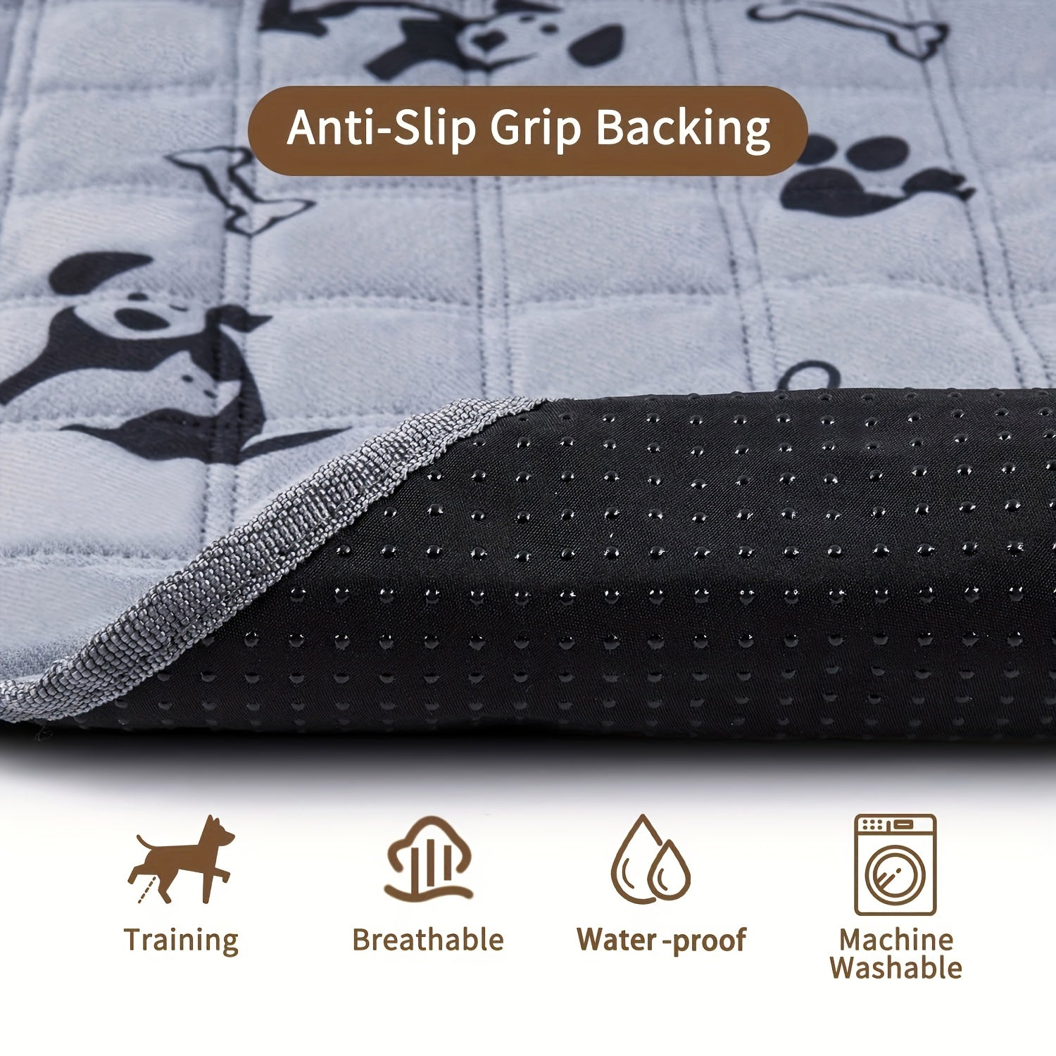 Washable Cartoon Print Dog Pee Pad Leak-Proof Absorbent Training Mat for Puppies and Cats