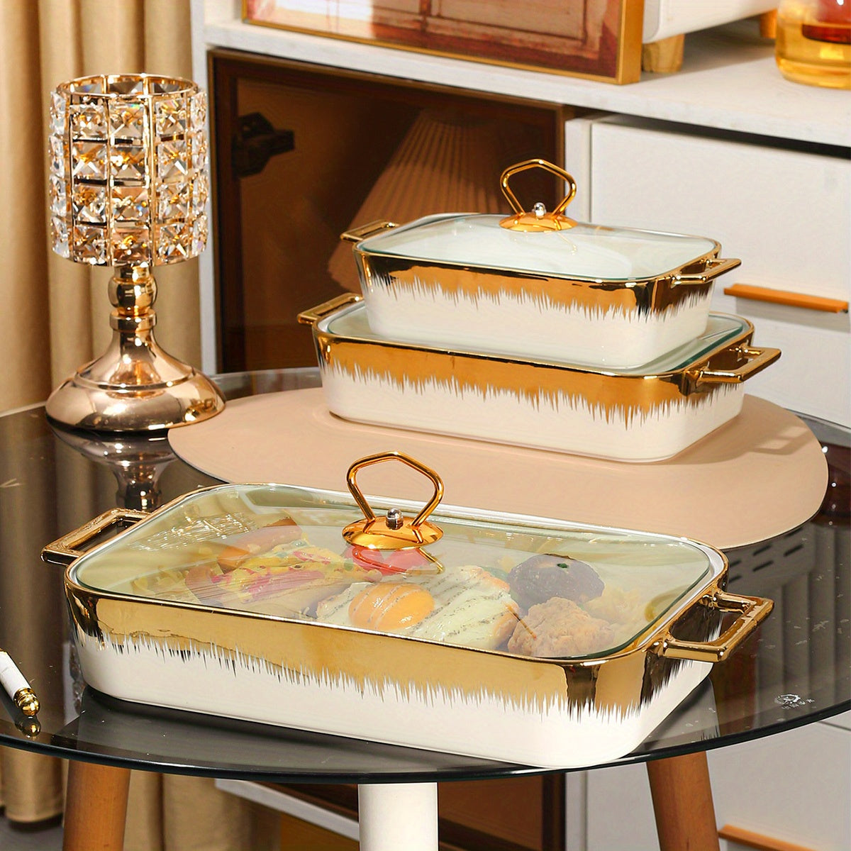 Керамический набор тарелок для ресторанов и домашнего использования, включает противни, кастрюли