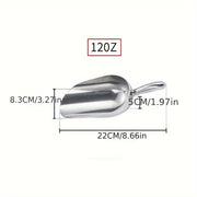 12oz Rust-Free Ice Cube Scoop with Contoured Handle for Kitchen and Food Use