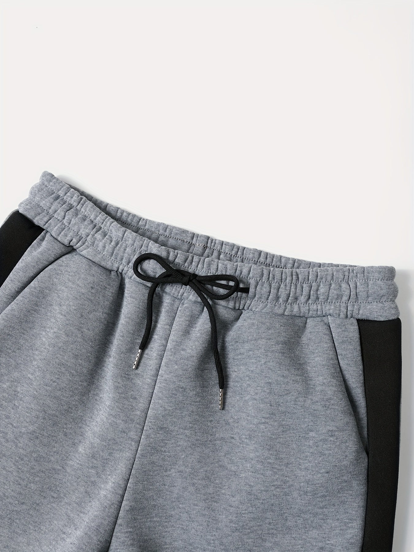 Men's Color Block Polyester Tracksuit with Hooded Zip Up Hoodie and Jogging Pants for Gym and Running