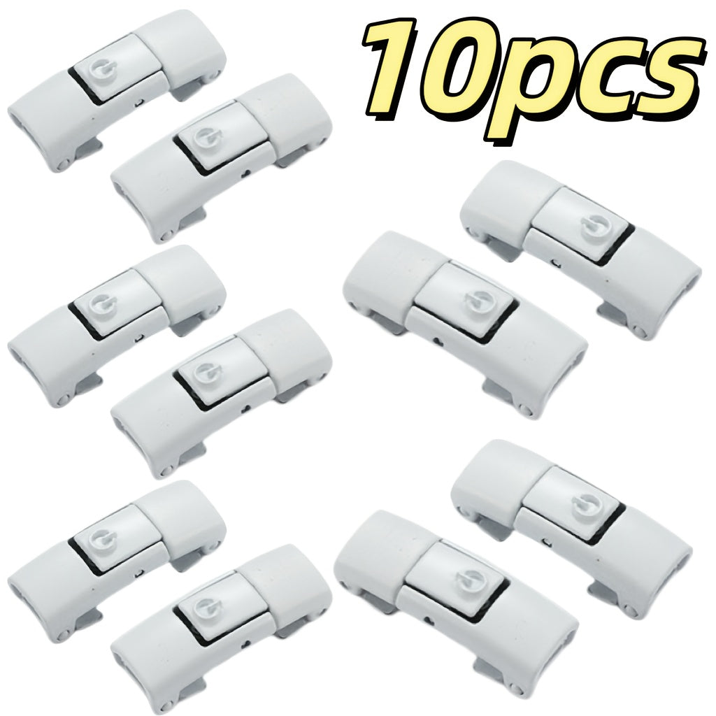 Unisex No-Tie Shoe Clips with Snap Lock for Easy Adjustment, 10 Pack