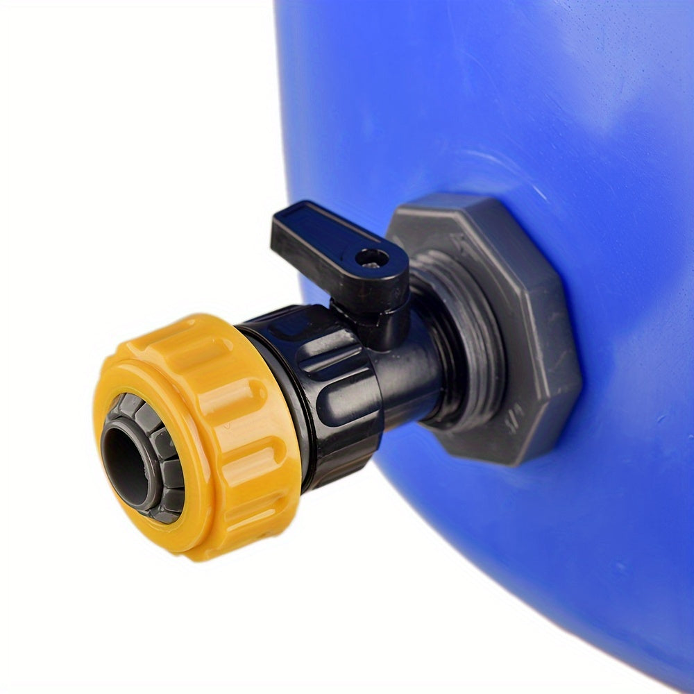 3/4 Inch Plastic Garden Hose Fitting Rain Barrel Overflow Kit with Seal Gasket