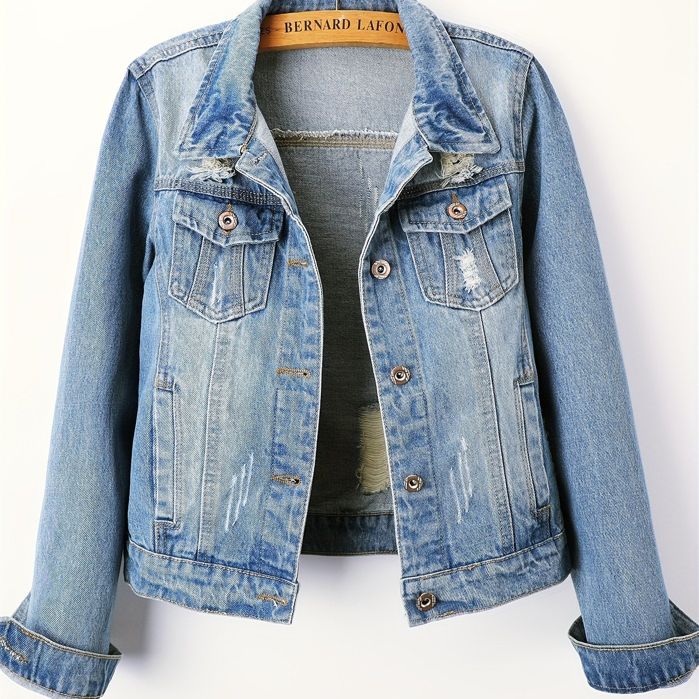 Ayollar uchun denim kurtka, uzun sleeve, erkin fit, vintage qisqa uslub, tashqi kiyim