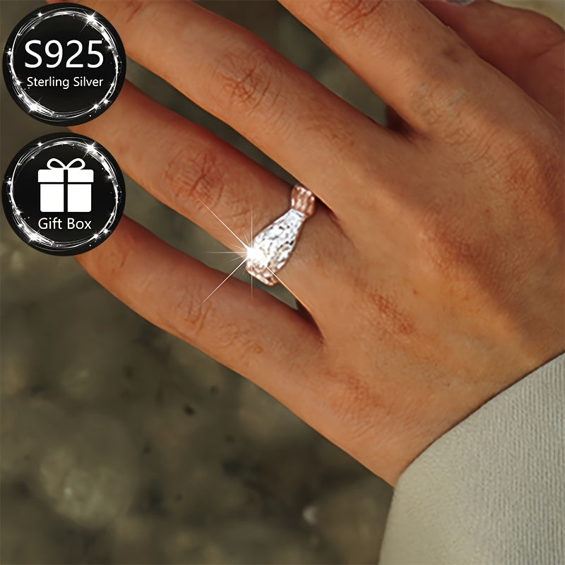 Серебряное открытое кольцо с текстурой фольги, регулируемое, винтажный стиль украшений