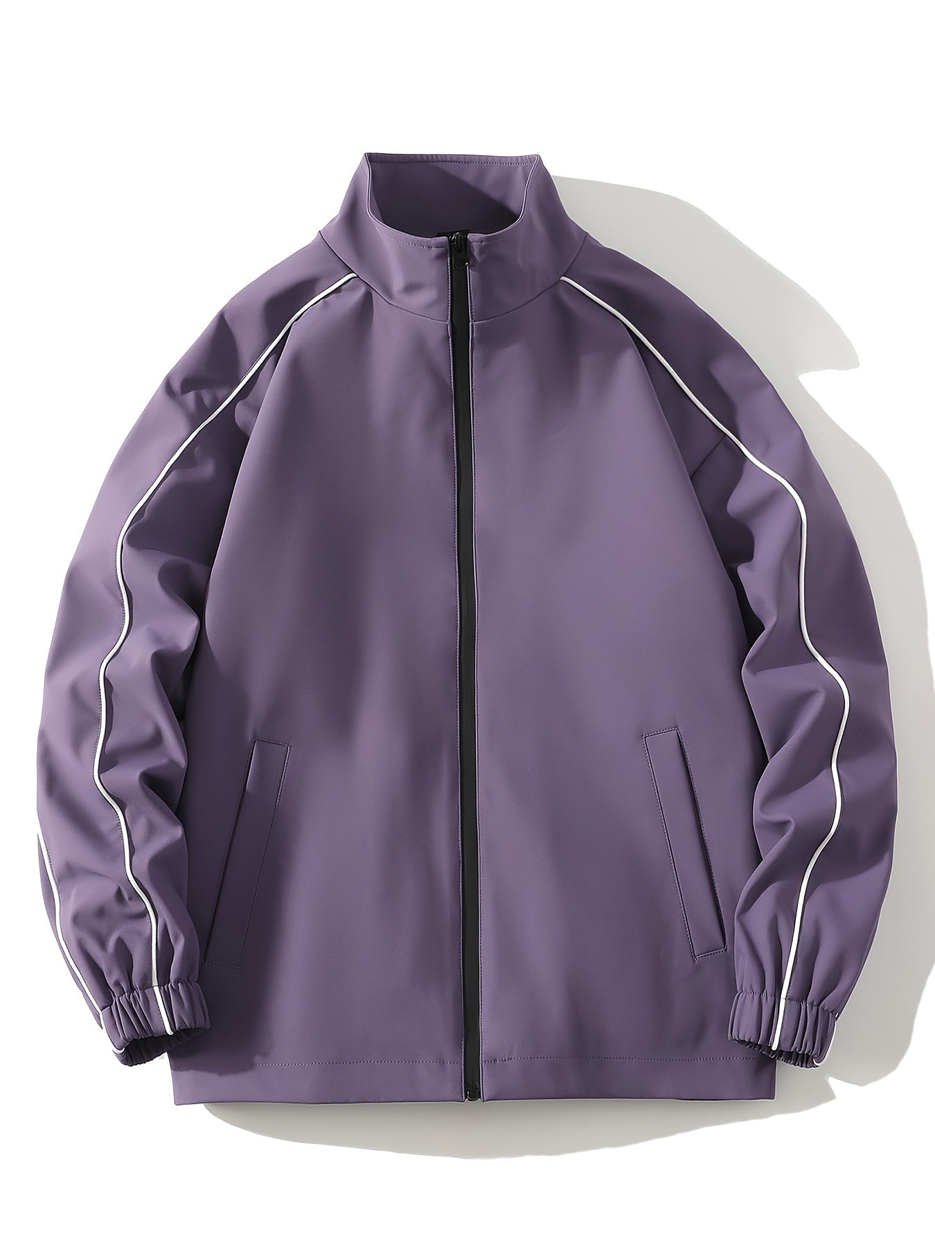 Men's Casual 2-Piece Outfit Zip Jacket and Drawstring Pants Polyester Spring Fall