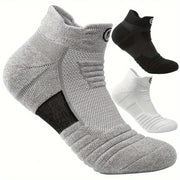 Men's Athletic Compression Socks 5 Pairs Breathable Sweat-Wicking Polyester Gray Black White