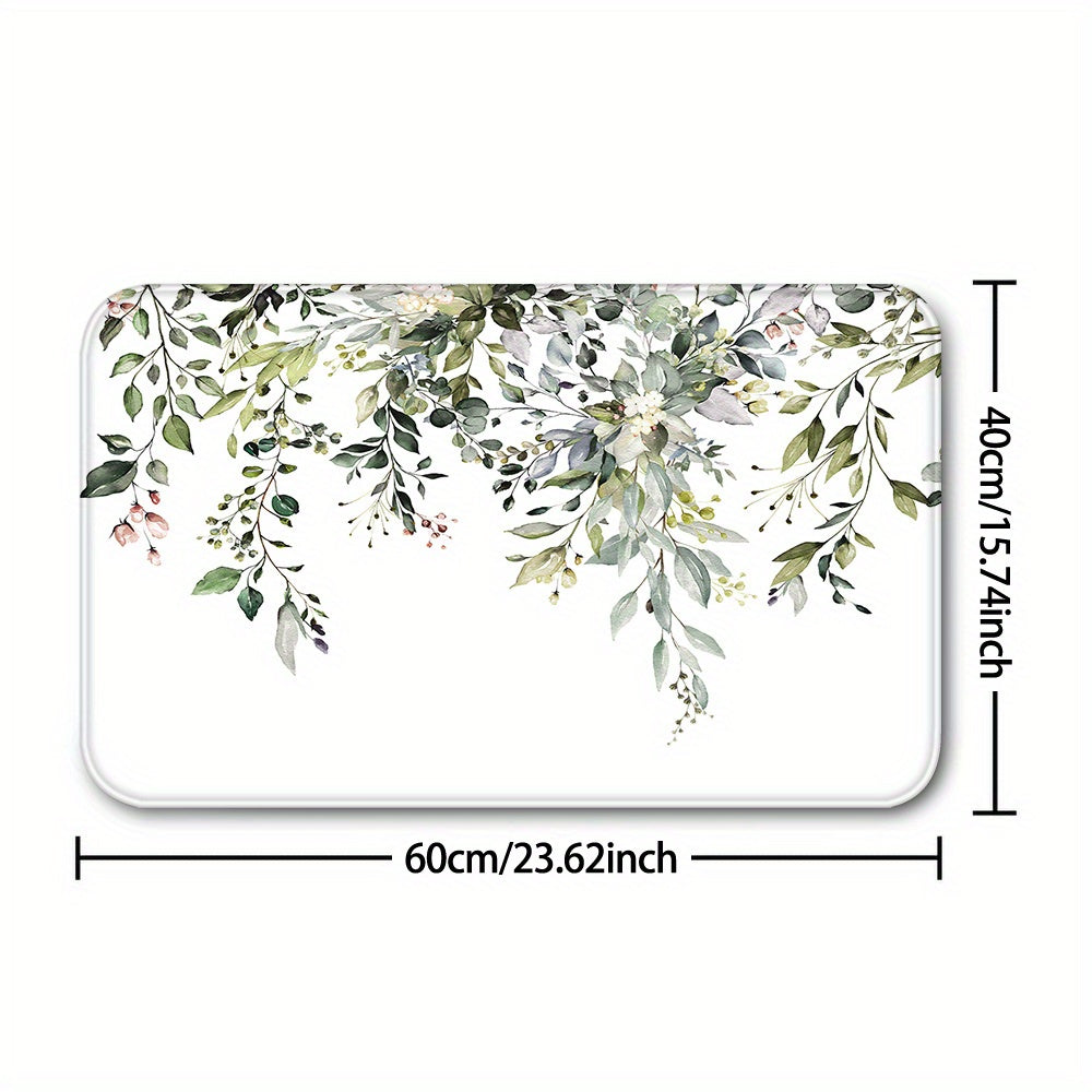 Eucalyptus Leaf Shower Curtain 180x180cm with 12 Hooks Bathroom Decor