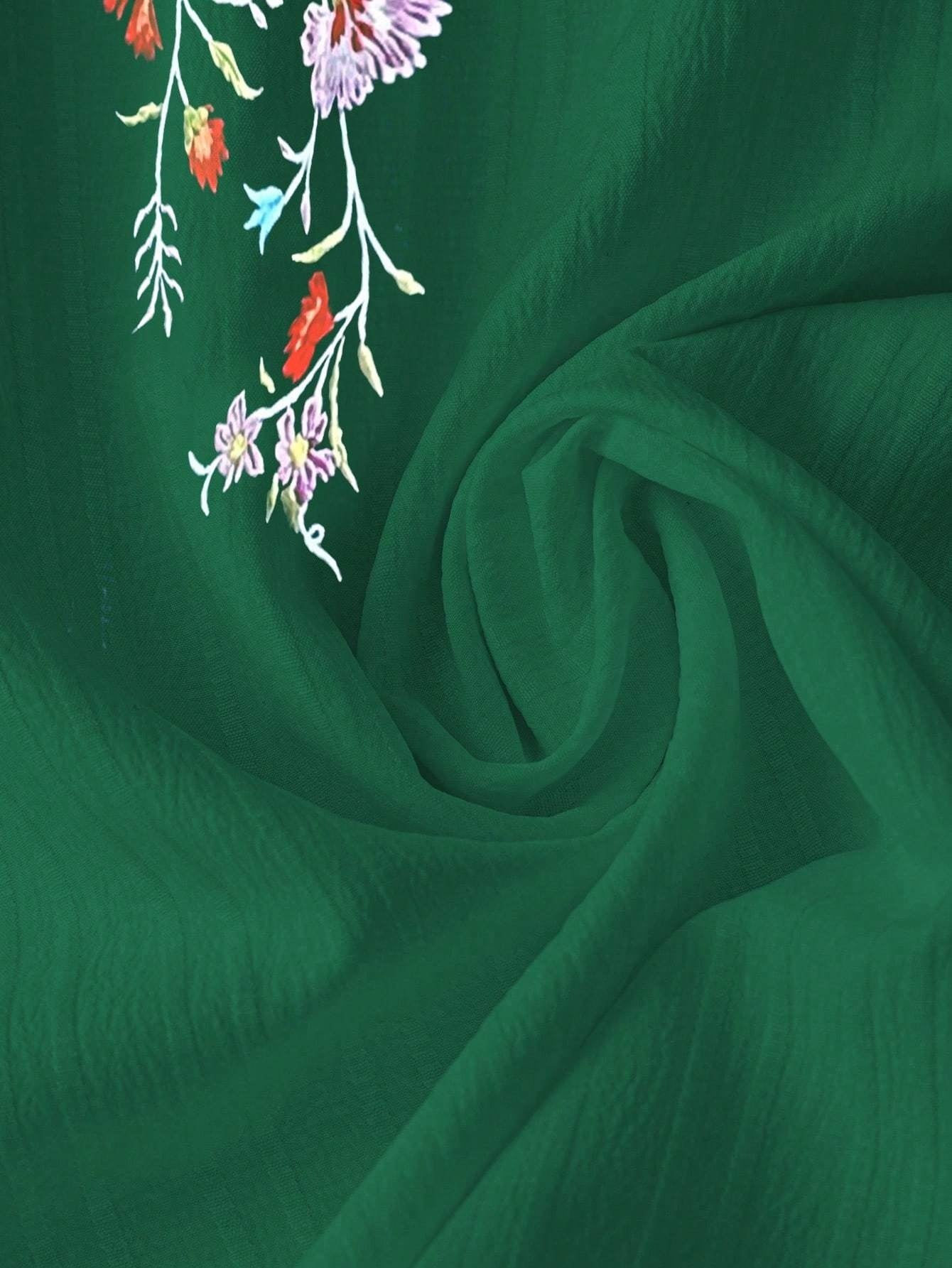 Plus Size Women's Floral Print V-Neck Short Sleeve Blouse Casual Summer White Top