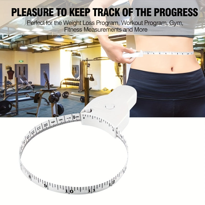 Белая автоматическая выдвижная рулетка для измерения тела, 60 дюймов (150 см), PVC лента, положительная блокировка, для шитья, вязания, фитнеса и рукоделия.