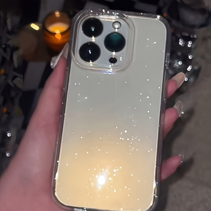 Luxury Clear Glitter Phone Case for iPhone 12-16 Shockproof Soft Cover