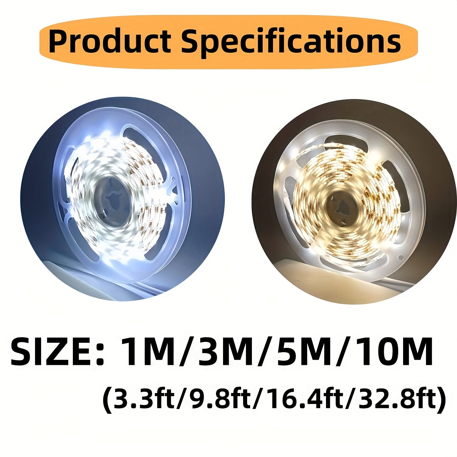 Светодиодная лента USB для подсветки телевизора и домашнего декора, гибкая лента (5В) в белом/теплом белом цвете для спальни, шкафа, кухни DIY - можно резать, самоклеящаяся, не требует батареек - длина