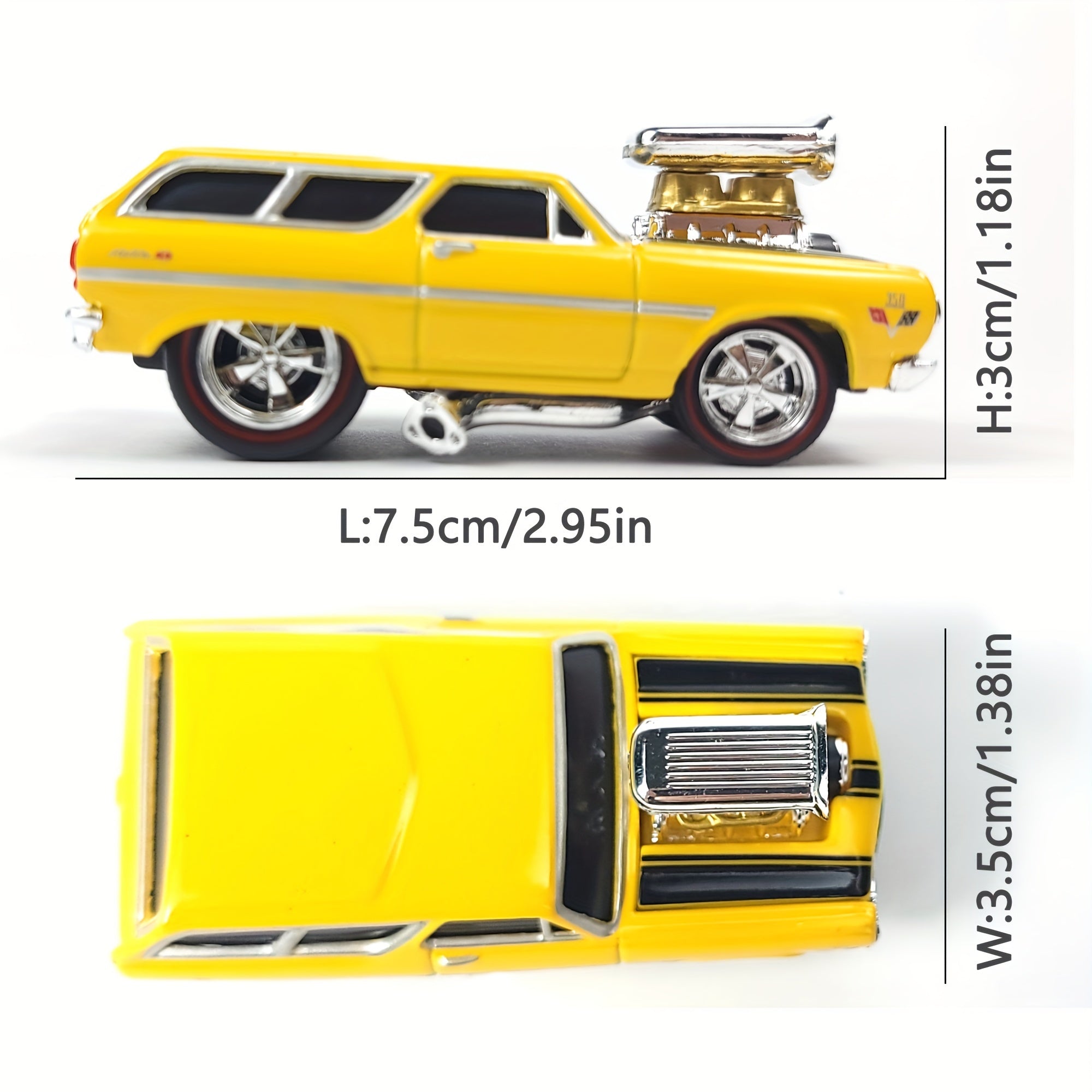 Kids Diecast Metal Car Model 1:64 Scale Yellow Collectible Vehicle Toy