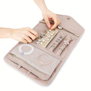 Путешествия ювелирный органайзер складной ролл для колец, ожерелий, серег, браслетов, часов