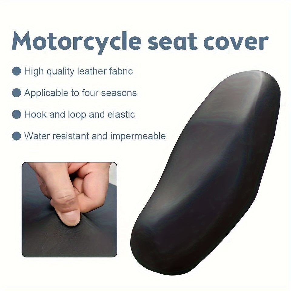 Funda para asiento de motocicleta negra, impermeable, resistente al polvo y a los rayos UV, ajuste ceñido