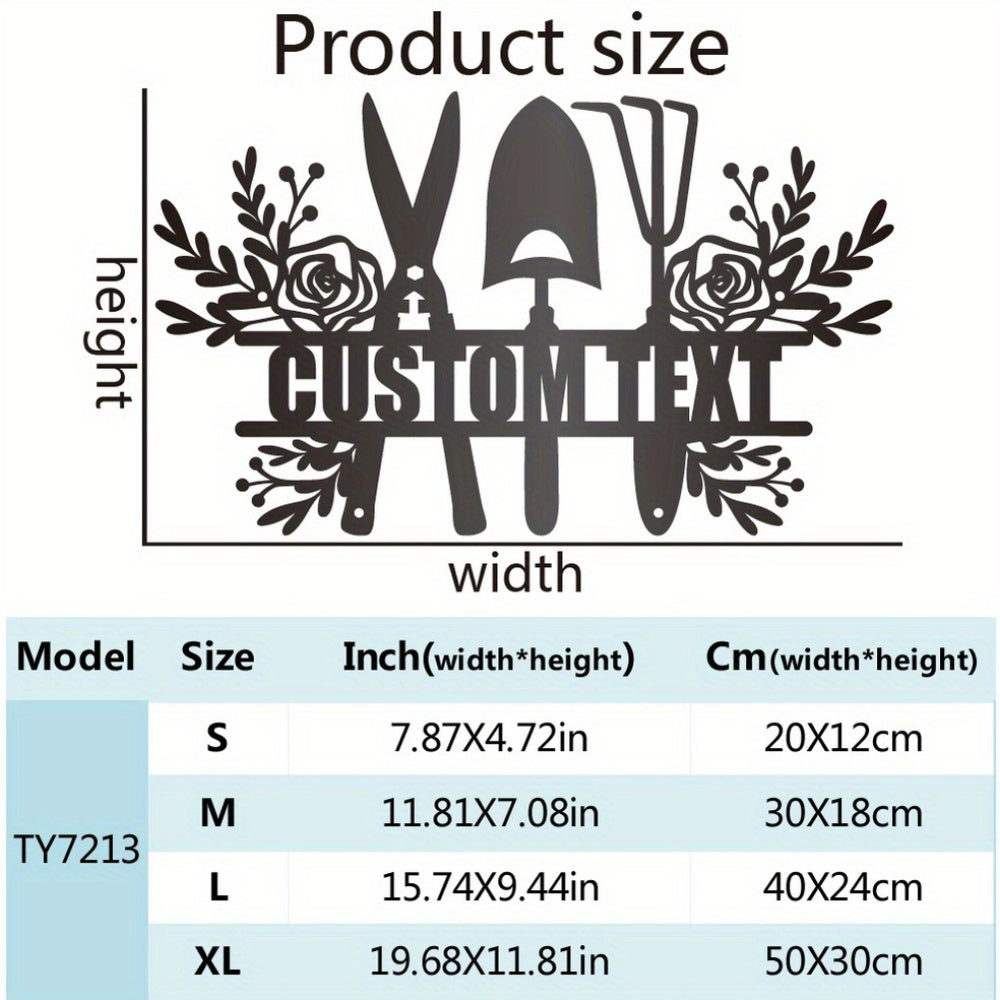 Shaxsiy bog' bog'bonligi uchun gul bilan bezatilgan metall yozuv taxtasi, bog' dekoratsiyasi uchun
