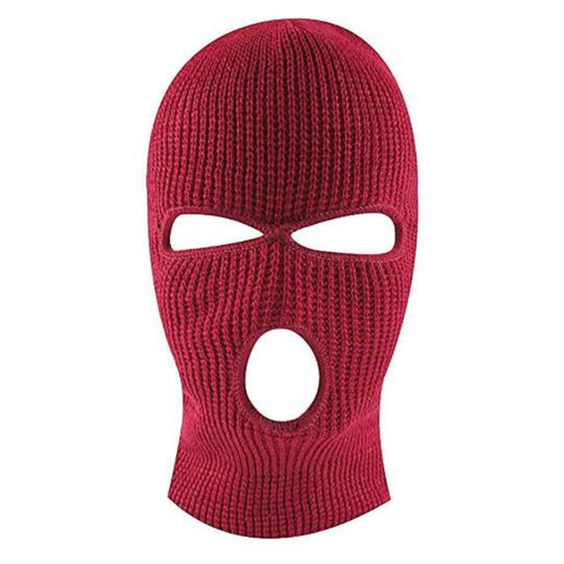 3-Hole Knitting Ski Mask Winter Face Cover for Cold Weather Riding