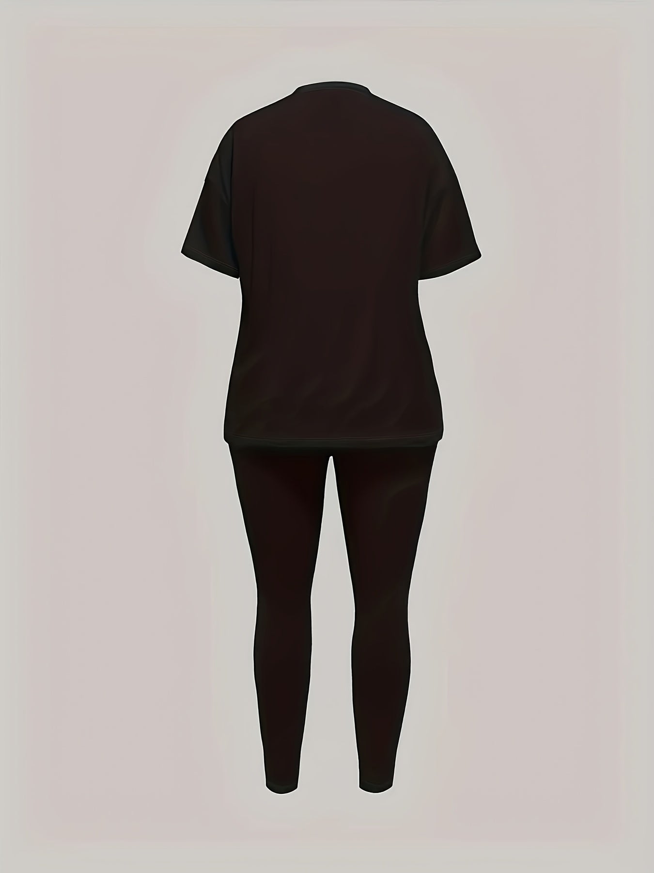 Ayollar uchun grafik T-shirt va legginslar to'plami Polyester Spandex Keng ko'lamli kundalik