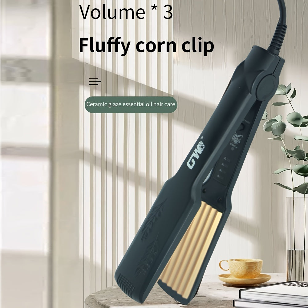 GW Mini Sochni Tekislovchi, 45W Unisex-Adult Sayohat O'lchamidagi Burama Temir, Moslashtiriladigan Harorat bilan, Alyuminiy Qotishma Isituvchi Plita, Qisqa Sochlar uchun Portativ Qorin To'lqin Klipi, Yevropa