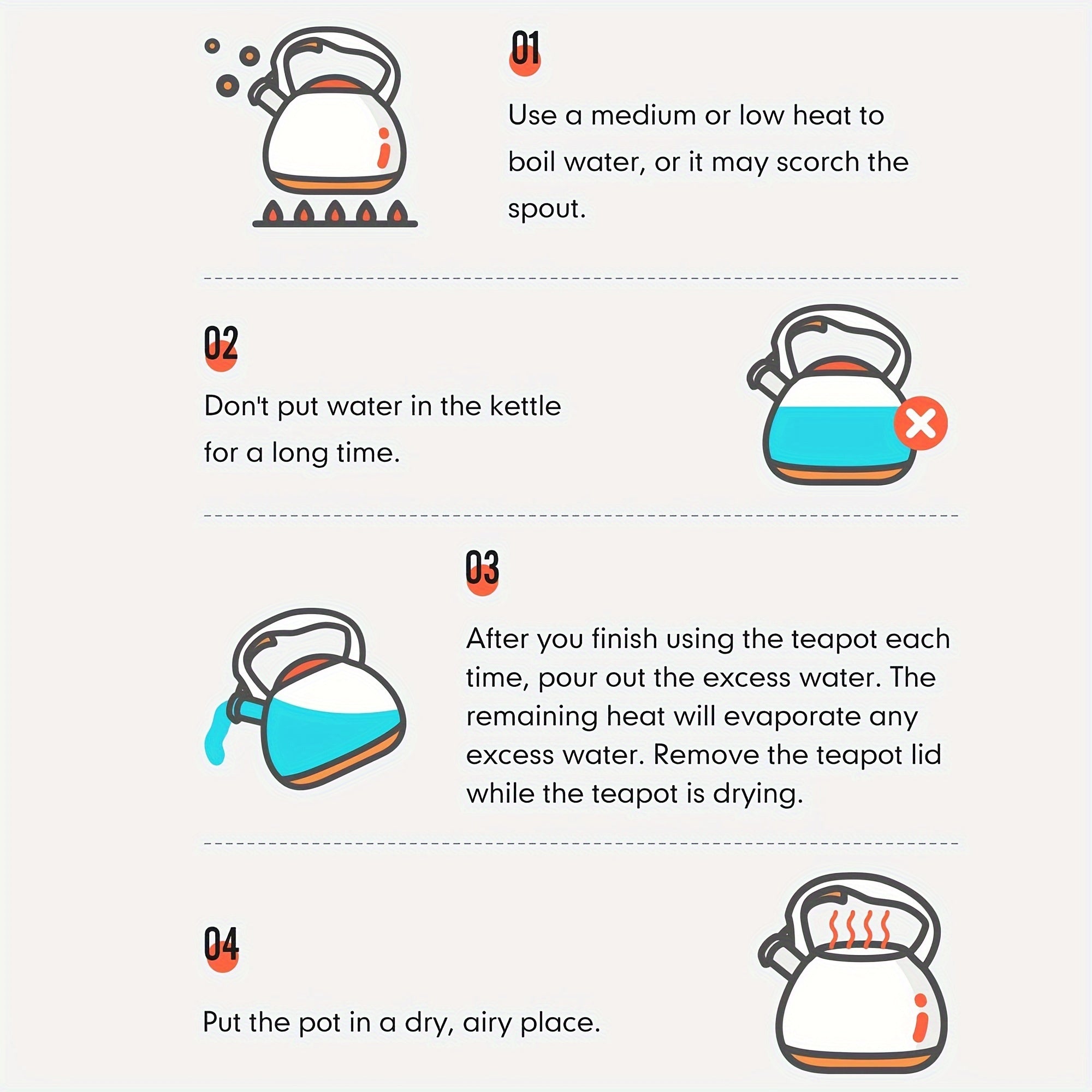 3 litrli Katta Hajmli Qaynoq Choy Qozoni - Mustahkam Paslanmaydigan Po'lat, Vaqtida Qaynoq Qaytish Funktsiyasi bilan, Yog'och naqshli Tutqichli Choynak va Qahva, Sut va Boshqalar uchun Baland Qaynoq.