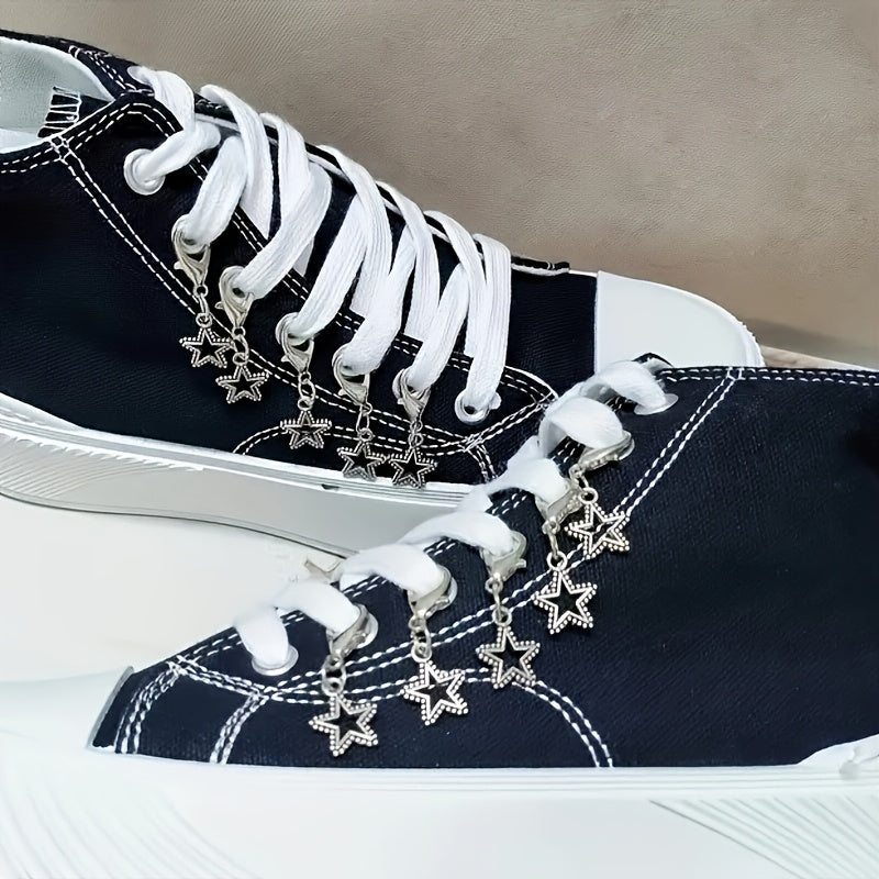 Unisex Zinc Alloy Punk Star Shoe Charms 10pcs Hollow DIY Sneaker Accessories