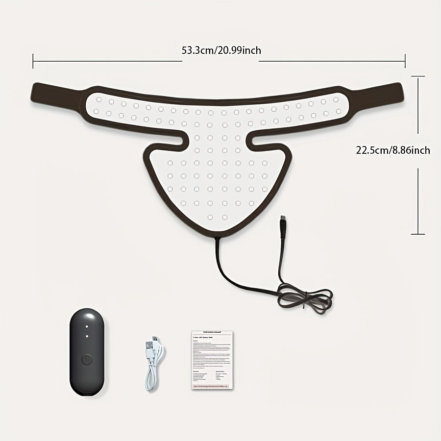 LED Neck Massager with 7 Color Changing Lights USB Rechargeable Remote Control Adjustable Strap