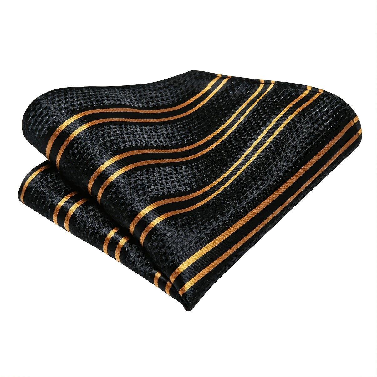 Men's Classic Striped Necktie Set with Cufflinks for Business and Party