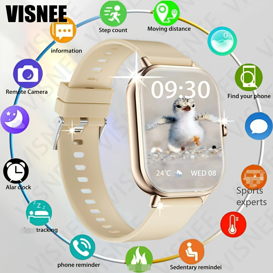 Smartwatch 1.8 Inch HD TFT Display Wireless 5.1 Sports Tracker Silicone Strap