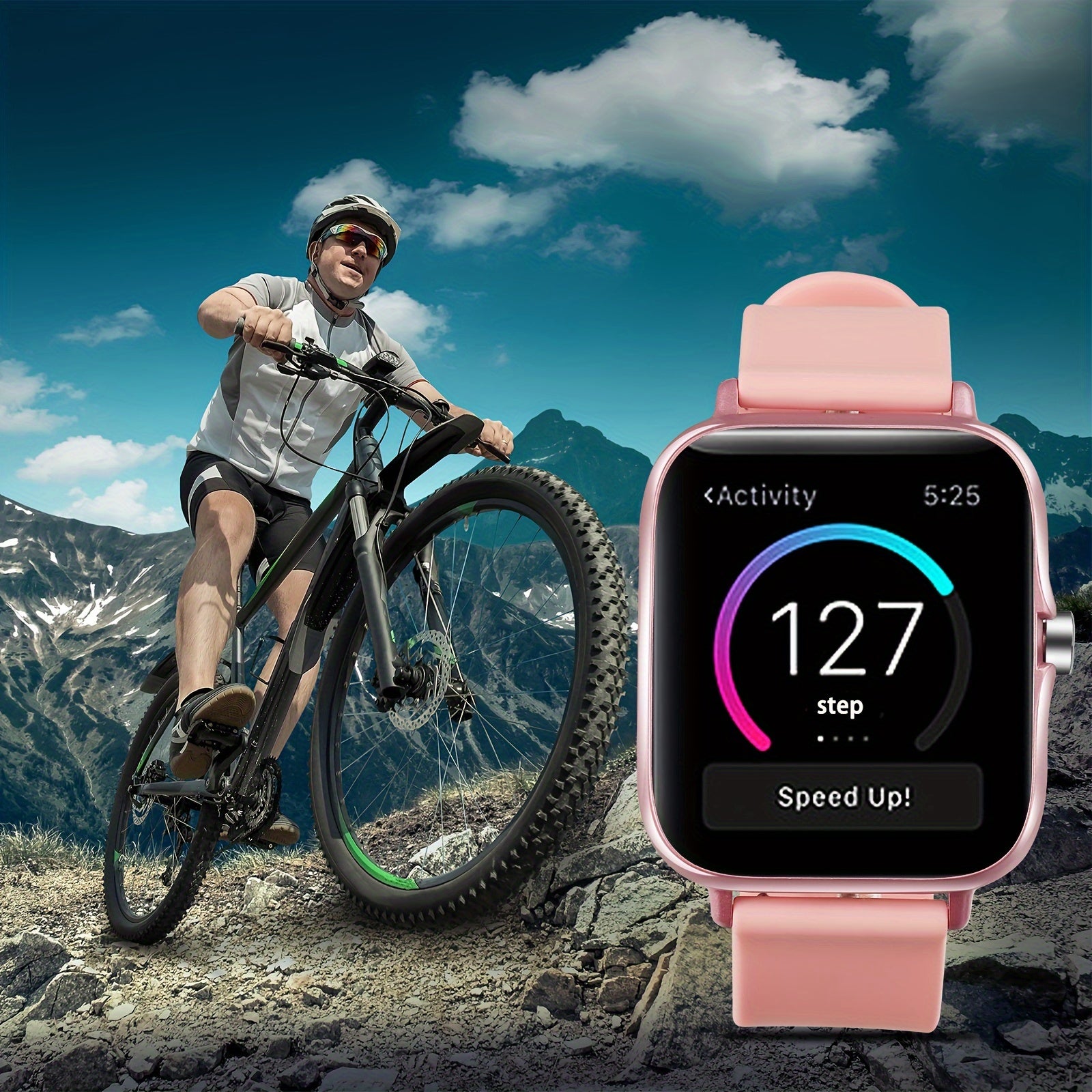 Smart Watch for Men and Women 4.34cm Metal Body Fitness Tracking Calls Music Control Compatible with iPhone Android