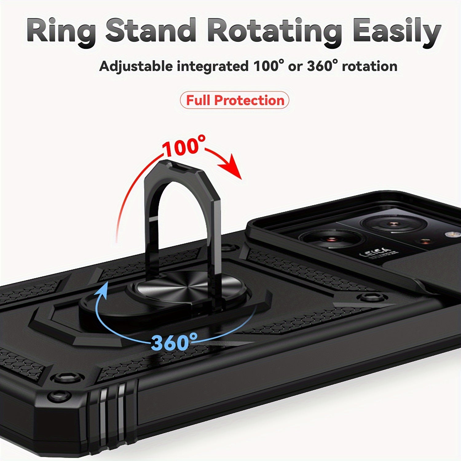 Shockproof PC Phone Case with Magnetic Ring Holder and Stand for Xiaomi 12T 12T Pro 13T 13T Pro