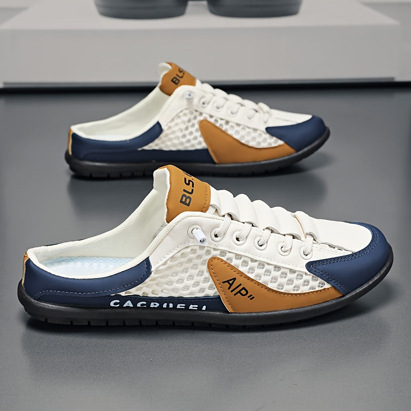 Men's Slip-On Casual Shoes Navy White Beige Anti-Skid Durable EVA Insole Breathable Fabric Upper