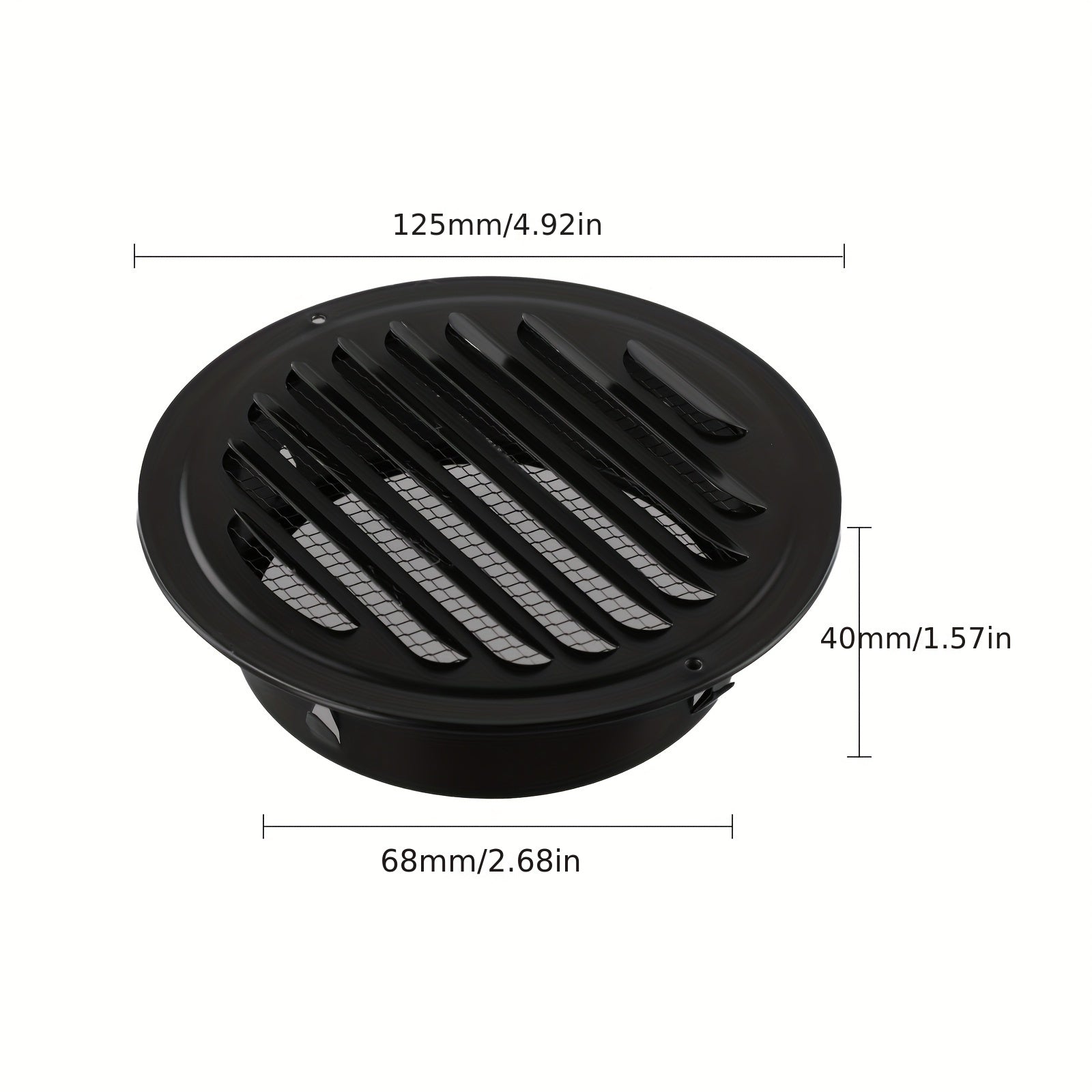 Black Stainless Steel Vent Grille Wall Mount Round Drain Cover Multiple Sizes